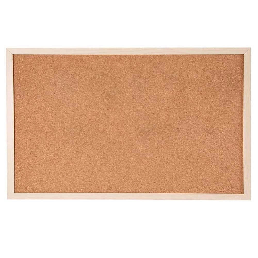 Trade Shop - Pannello Bacheca Da Parete In Sughero Con Cornice Legno 60 X 90 Cm + 6 Puntine -
