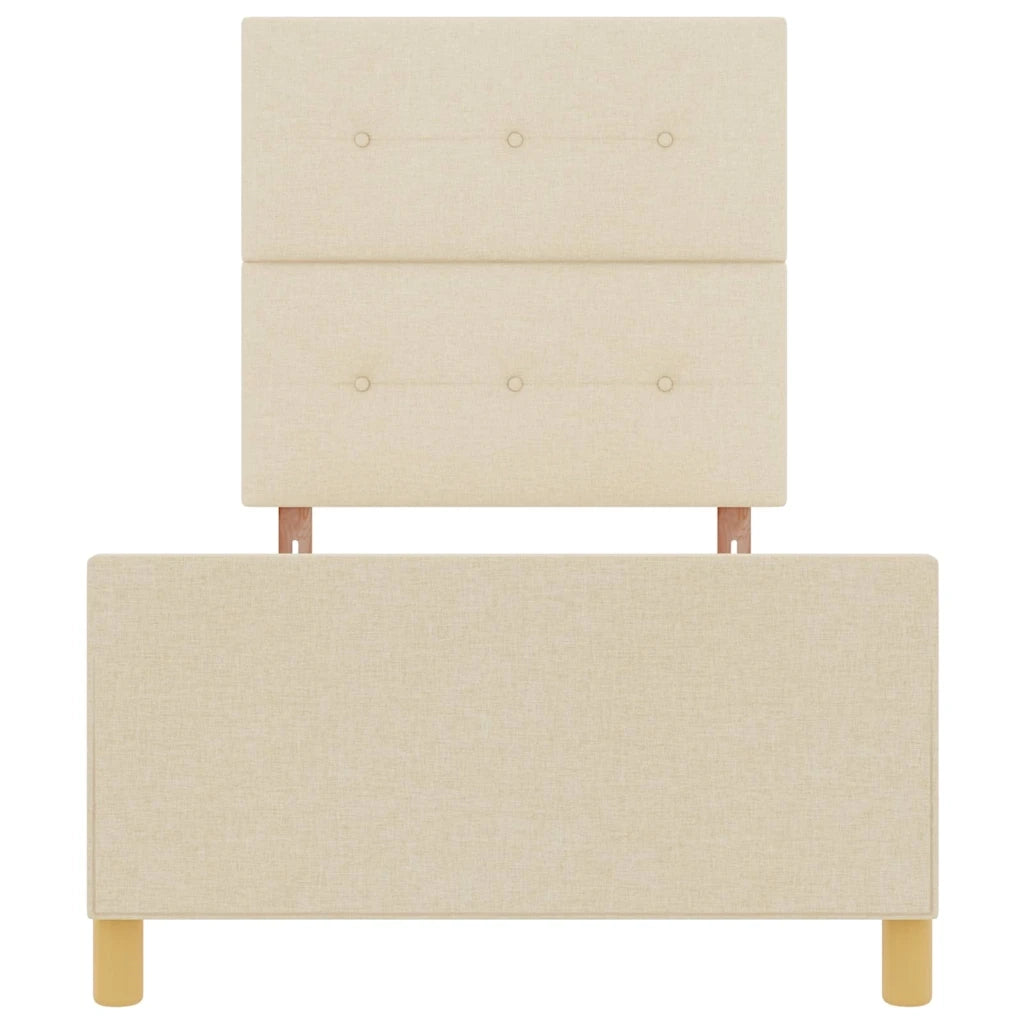 Struttura del letto con testiera Crema 100 x 200 cm Tessuto