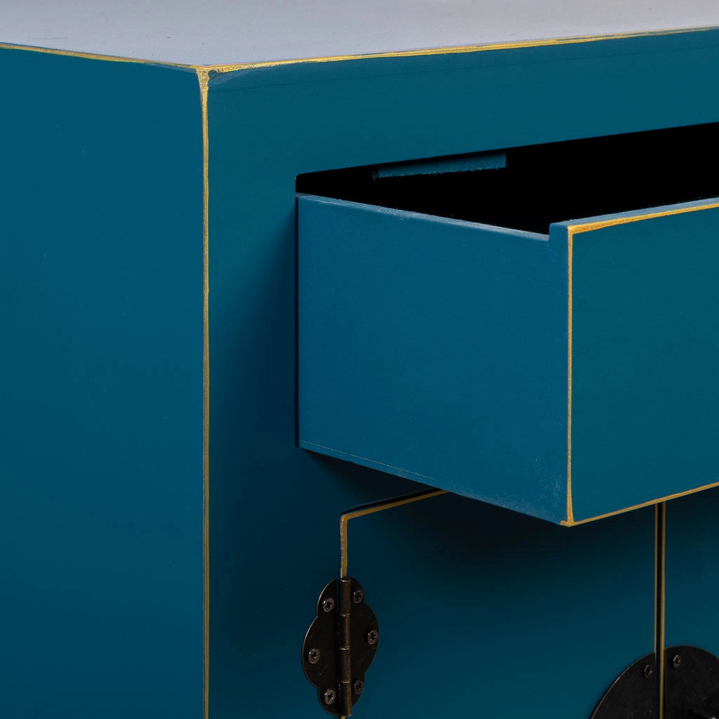 Comodino in legno con 1 cassetto e 2 porte 44,5x32x55h cm
