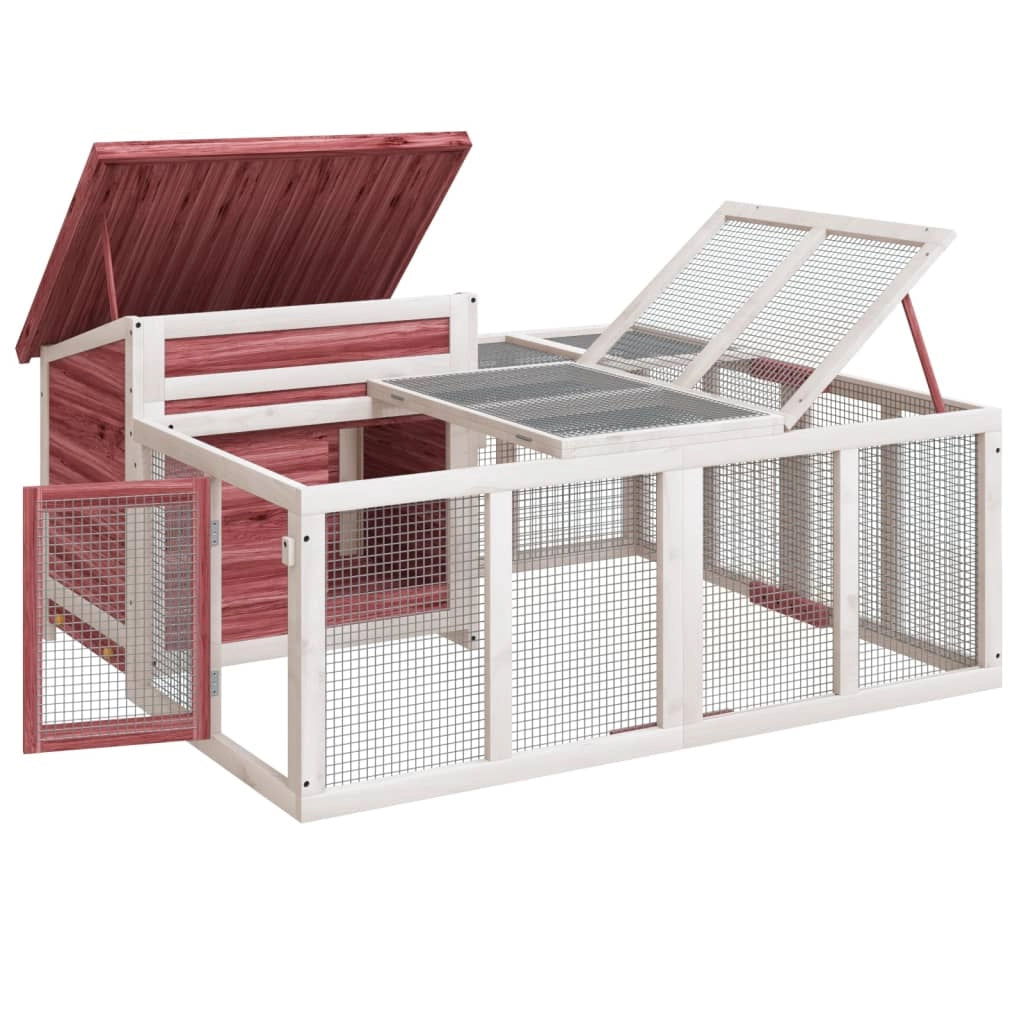 Conigliera color moka 144 x 123 x 67,5 cm legno massello di pino marrone 02_0041953