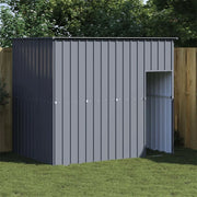 Casetta Cani con Tetto Antracite 214x153x181 cm Acciaio Zincatocod mxl 70317