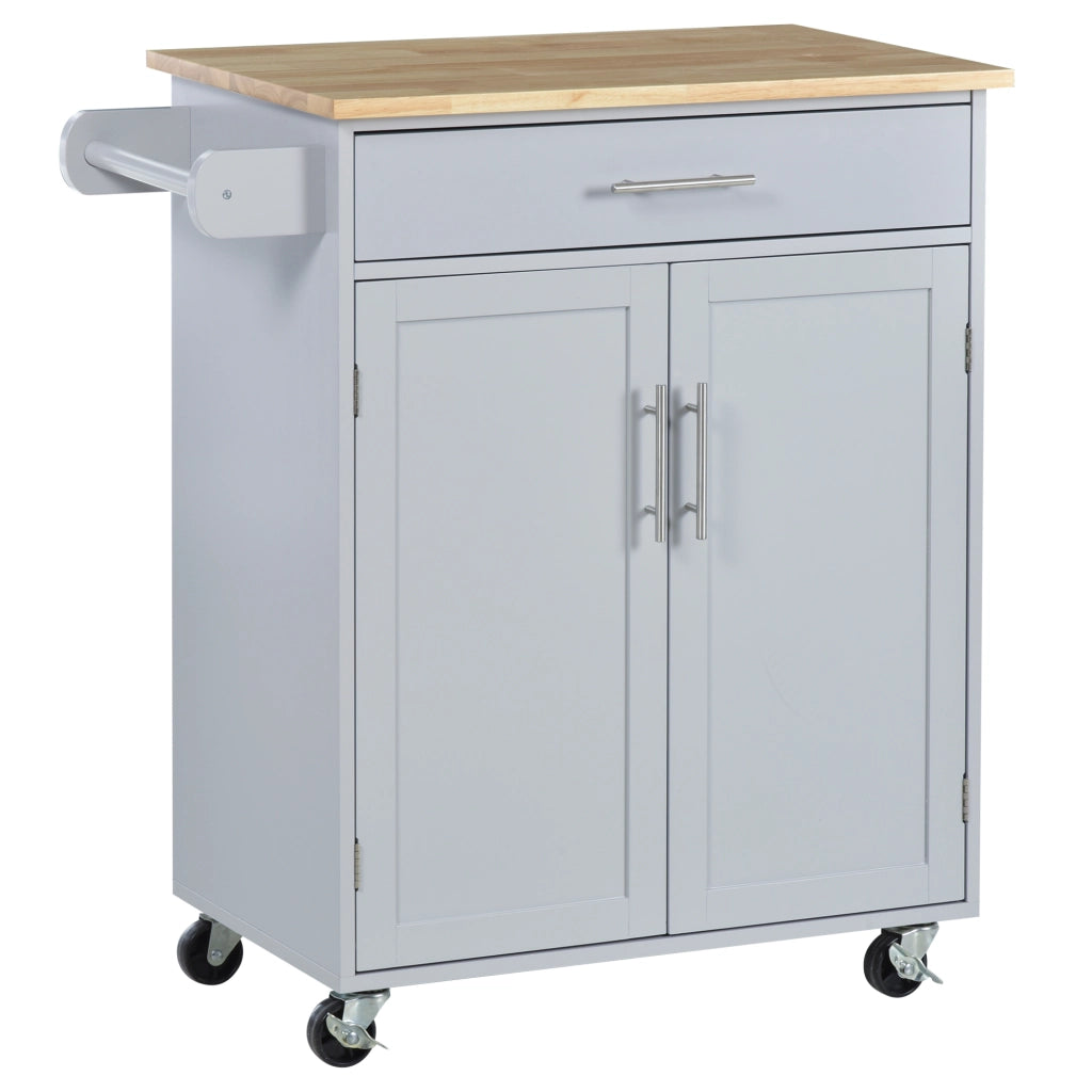 Carrello da cucina con cassetto e porta asciugamani ¨C zephmum ¨C grigio