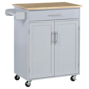 Carrello da cucina con cassetto e porta asciugamani ¨C zephmum ¨C grigio