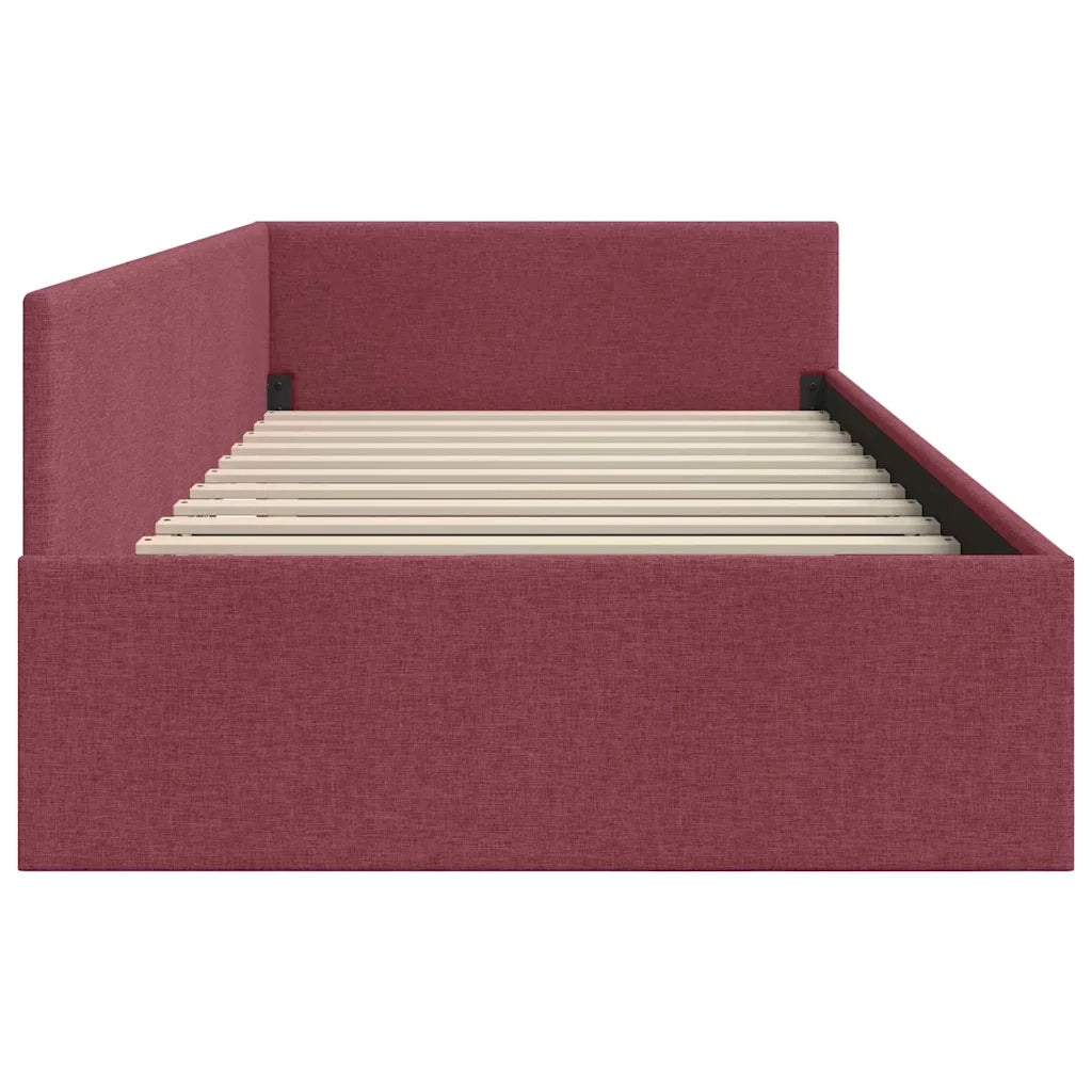 vidaXL Cornice del letto ad angolo Rosso vino 100 x 200 cm