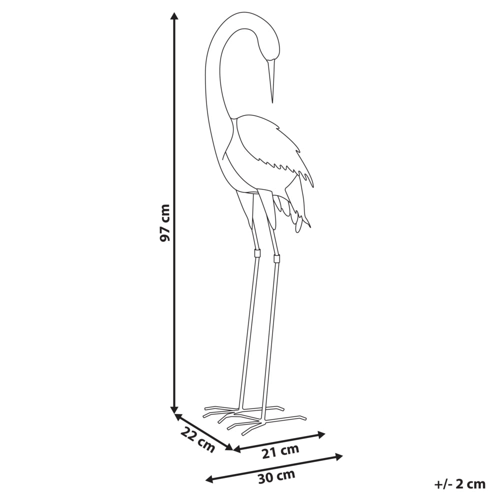 Statuetta decorativa in ferro a forma di gru da giardino marrone Decorazione per interni ed esterni