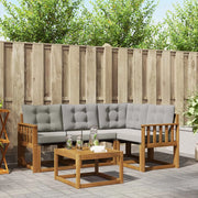 Set di divani da esterno 5 pcs Grigio Naturale e Chiaro