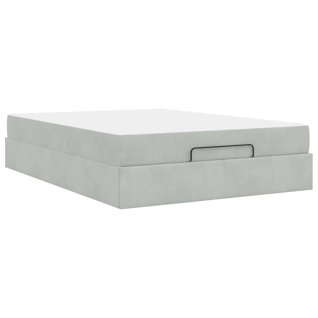 Struttura letto con materasso 2 pcs Grigio chiaro Velluto 3399564