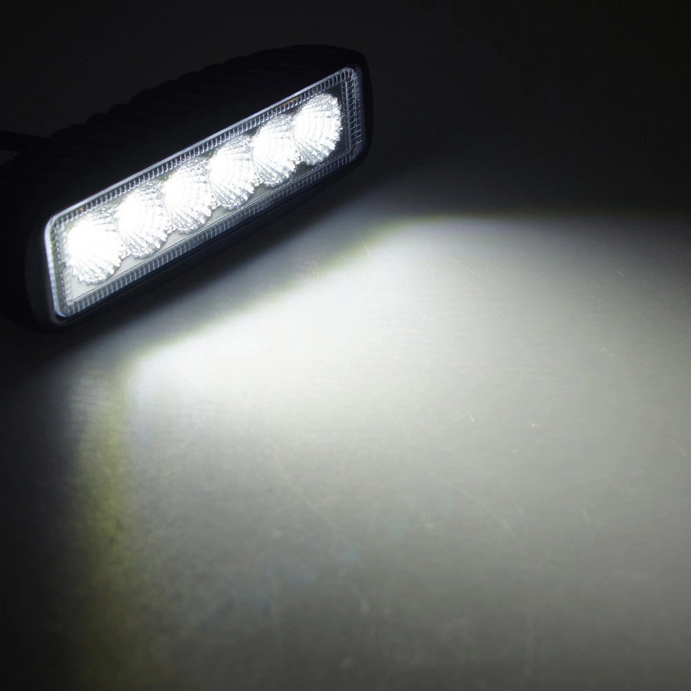 Trade Shop - Faro Lampada Supplementare Profondita' Per Auto Fuoristrada 12v 6 Led 18w Ip68 -