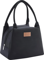 Borsa di Latta per Donne Uomini Medio Isolata Borsa Cooler Reutilizzabile per Pasti Lavoro Scuola Viaggio Nero Bianco Striscia