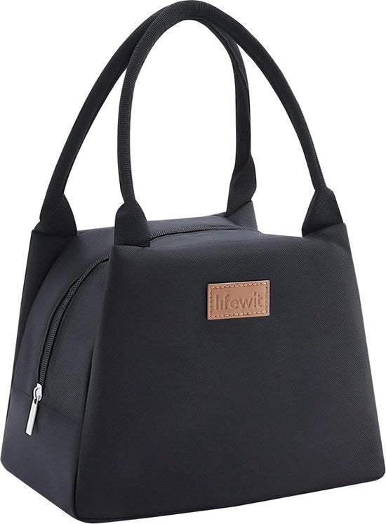 Borsa di Latta per Donne Uomini Medio Isolata Borsa Cooler Reutilizzabile per Pasti Lavoro Scuola Viaggio Nero Bianco Striscia