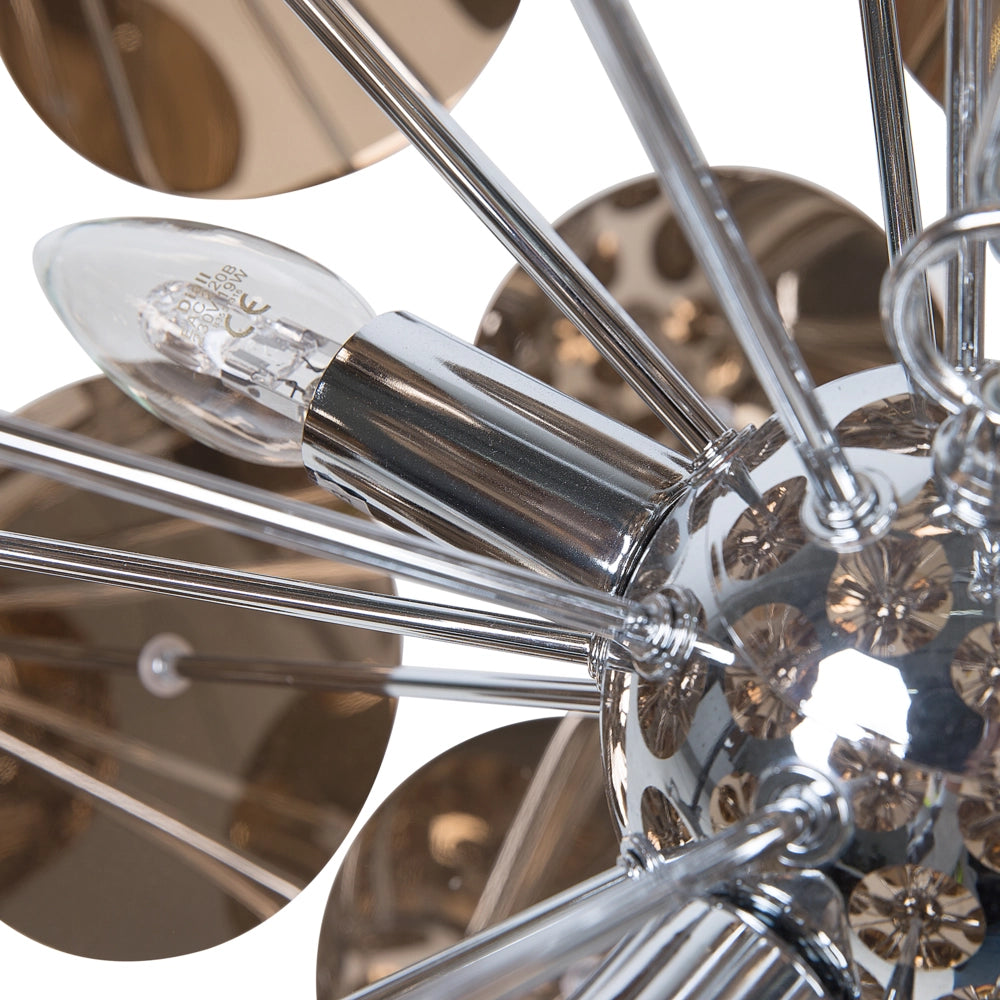 Lampada a Sospensione Paralume in Metallo Rame 4 Luci Industrial Art Deco