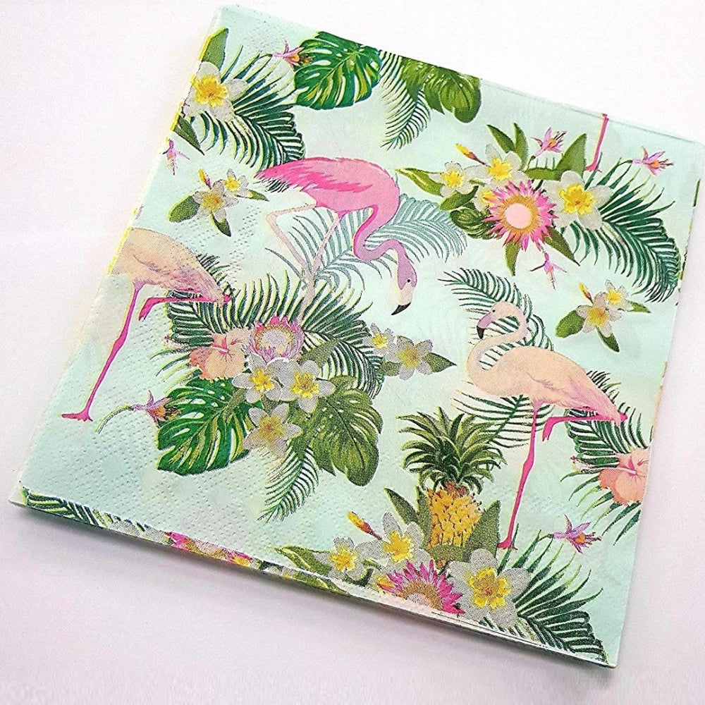 Trade Shop - Set 48 Pezzi Tovaglioli Di Carta Usa E Getta Per Feste Fenicotteri Rosa -