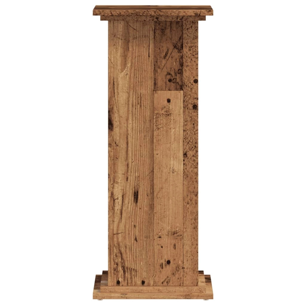 Portavasi mobiletto per fiori legno invecchiato 33 x 33 x 80 cm legno ingegnerizzato marrone 02_0045188