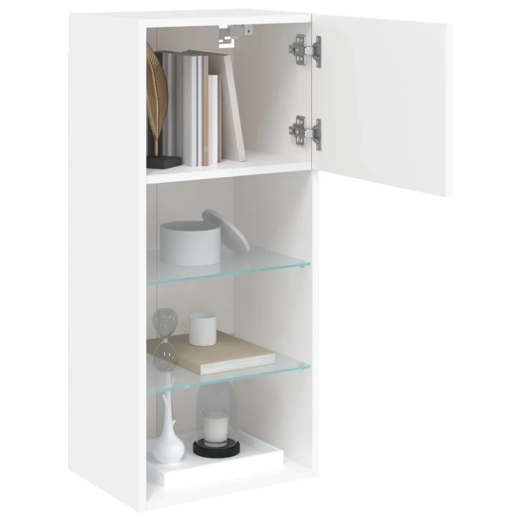Mobile TV con Luci LED Bianco 40,5x30x90 cm 837043