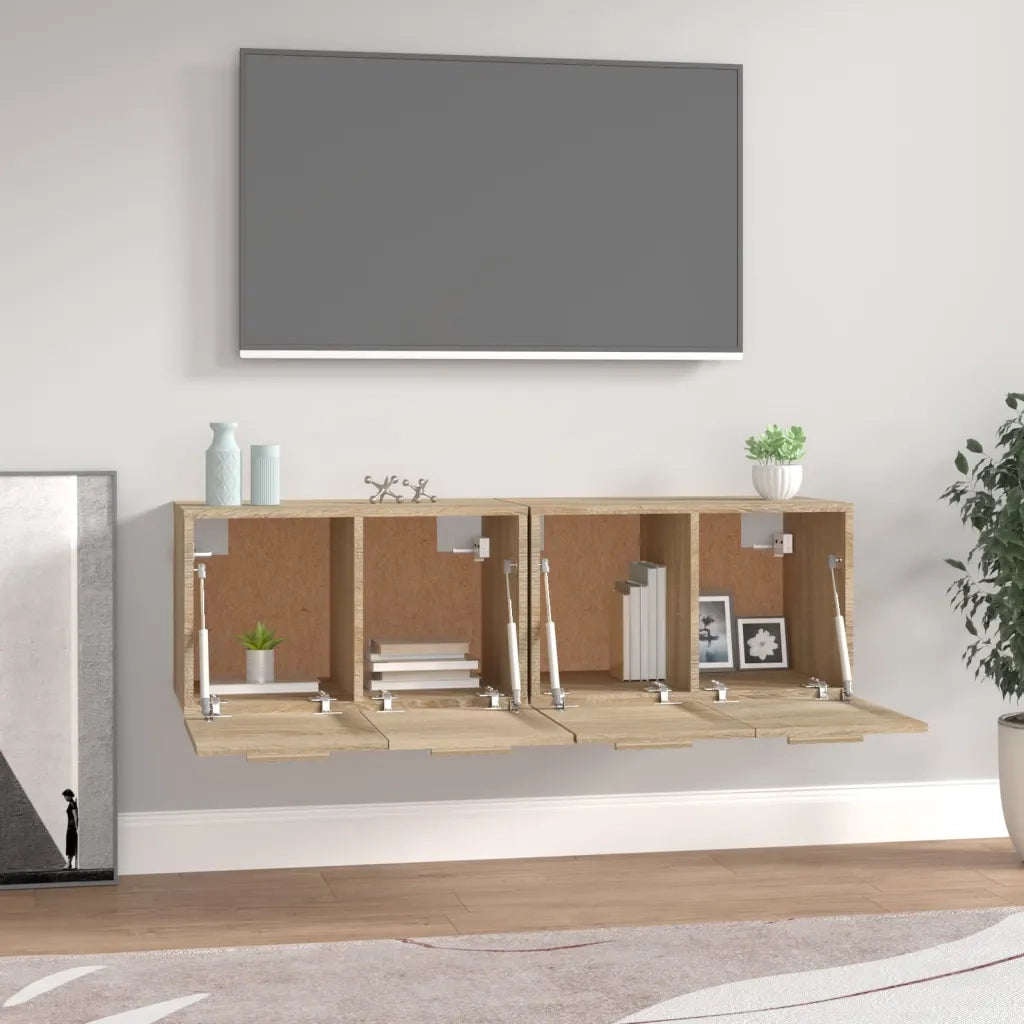 Mobili Parete 2 pz Rovere Sonoma 60x36,5x35cm Legno Multistrato cod mxl 38761