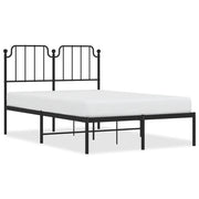 Letto matrimoniale | Letto per adulti | Giroletto con Testiera in Metallo Nero 120x190 cm