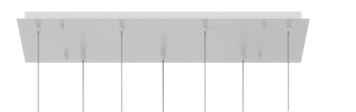 SOSPENSIONE BIANCO 7 LUCI RETTANGOLARE VETRI FUME 1181BI-S7 R-FU