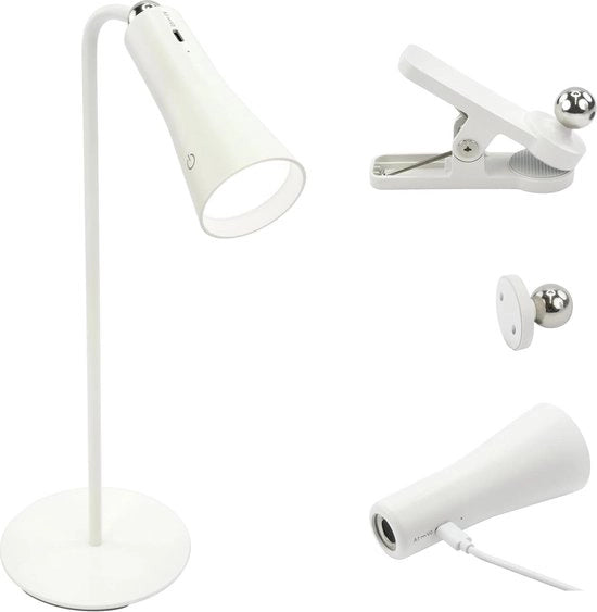 Lampada da scrivania con attacco magnetico senza trappola regolabile in luminosità LED lampada da tavolo ricaricabile tipo C bianca