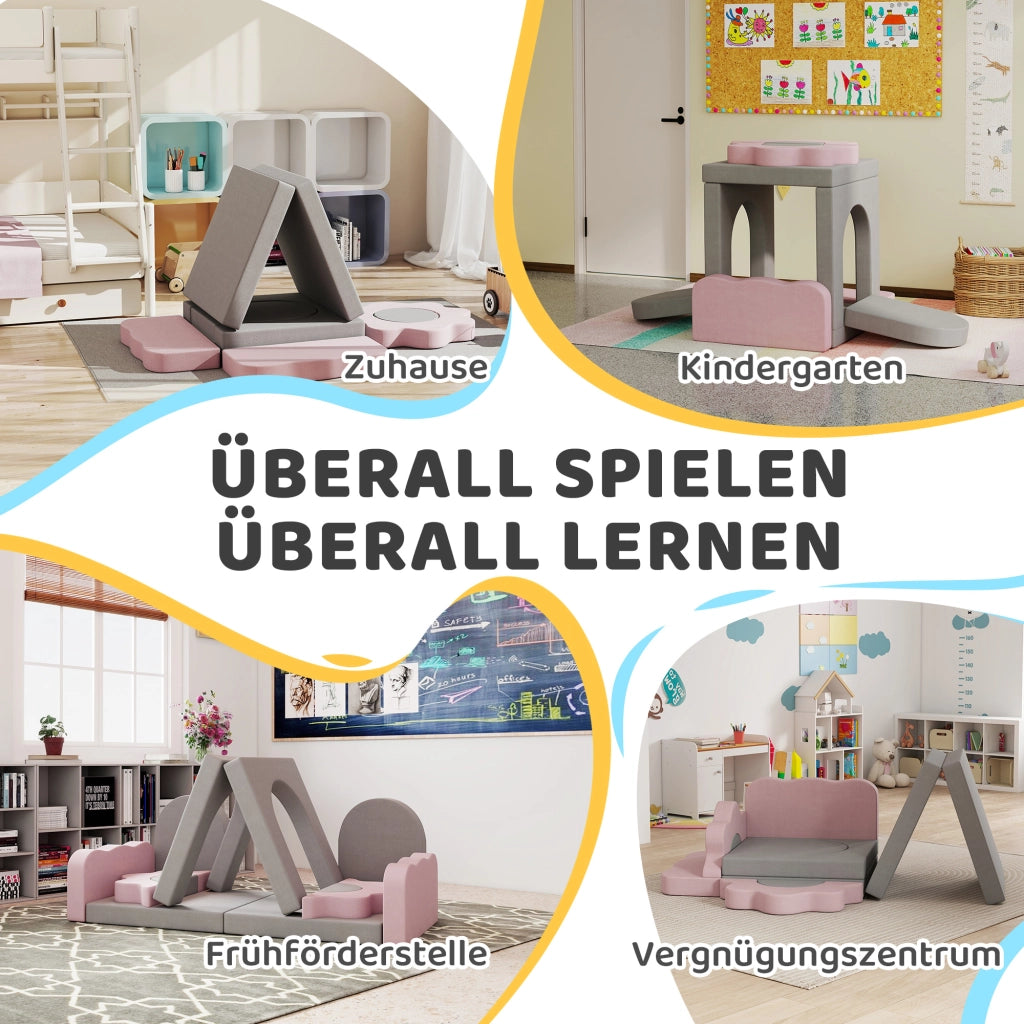 Set blocchi schiuma per arrampicata e costruzione ¨C Minimal ¨C Grigio e Rosa