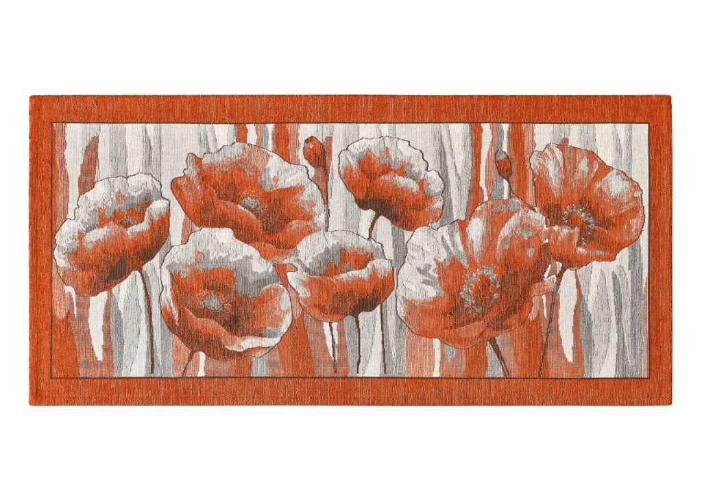 Tappeto Passatoia Cucina Corsia Retro Antiscivolo Disegno Amsterdam By Suardi - 55x190 - Arancio