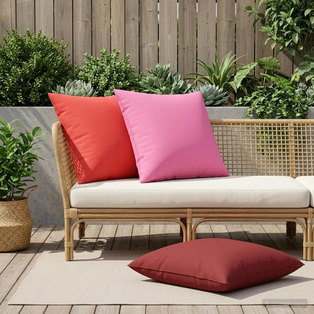 Federa 6 pcs HEERLEN Rosso 80 x 80 cm Poliestere 913678