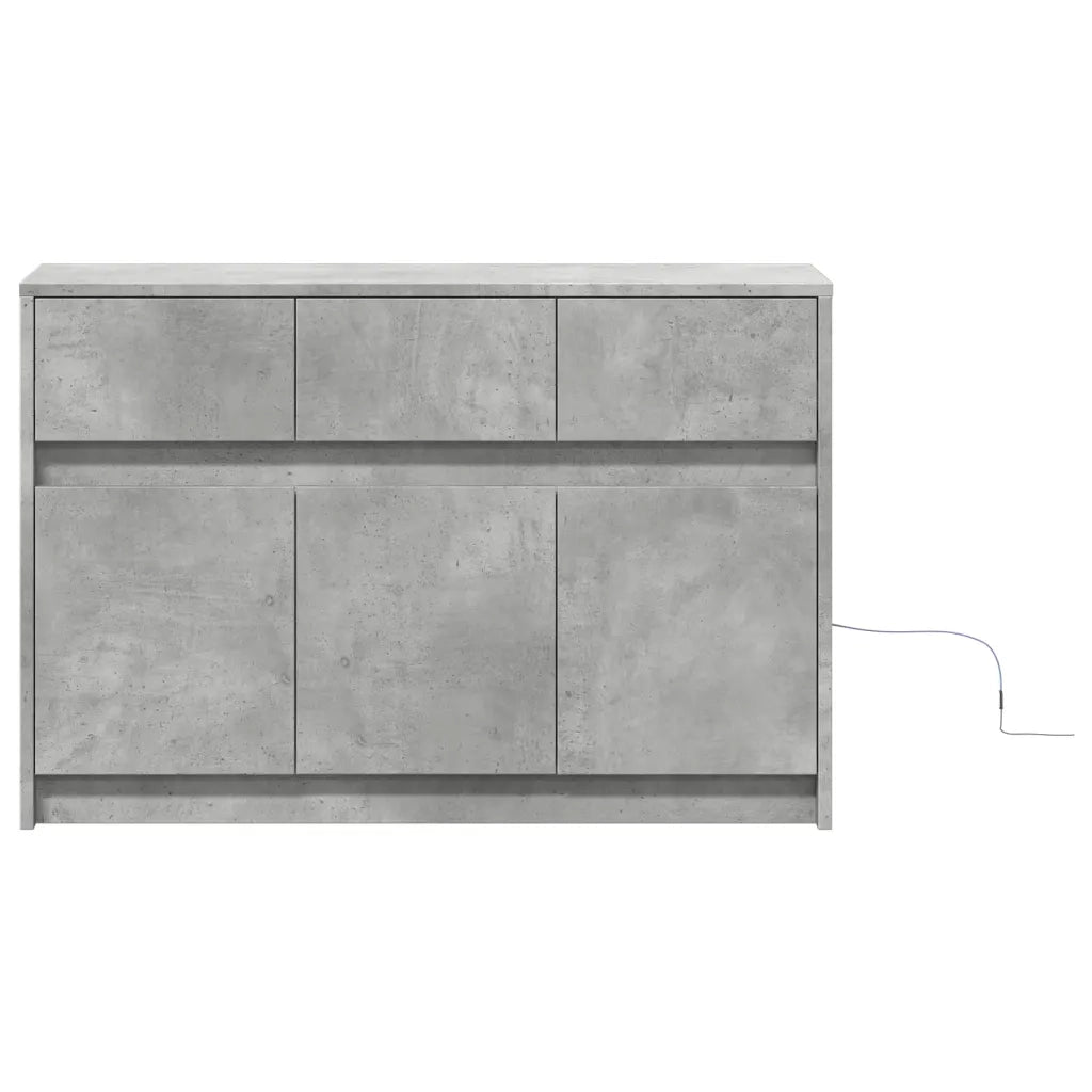 Mobile Porta TV con LED-Credenza per TV Grigio Cemento 91x34x61 cm Truciolato