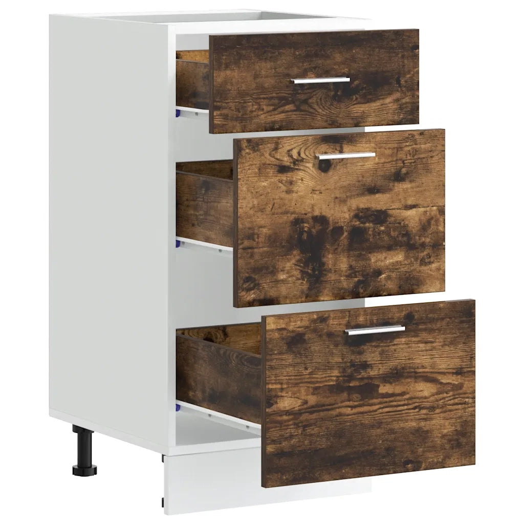 vidaXL Armadio Inferiore “Lyon” Rovere Fumo 40x46x81,5cm