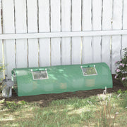 Mini serra tunnel verde con 4 finestre in rete 200x80x45 cm