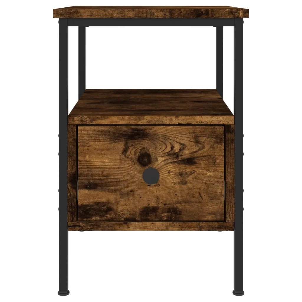 Comodini 2 pz-Set di 2 Tavolino da notte Rovere Fumo 34x36x50 cm in Legno Multistrato