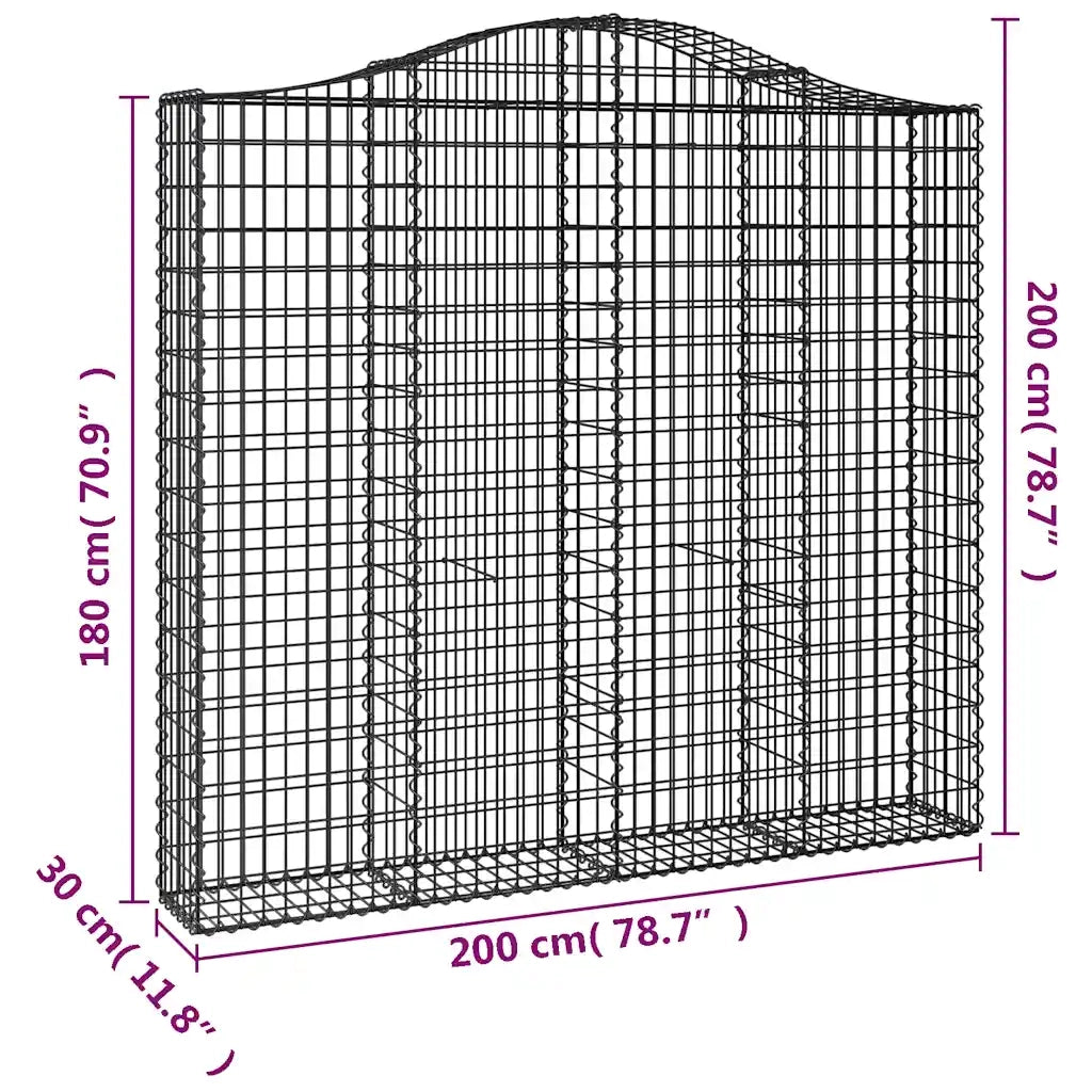 Cesti Gabbioni ad Arco 7 pz 200x30x180/200 cm Ferro Zincato 3145519
