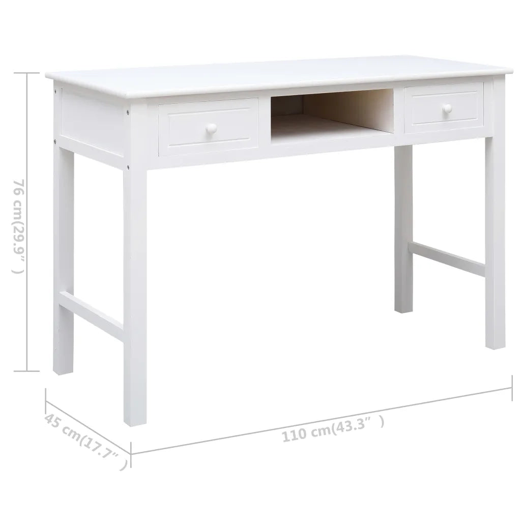 Scrivania Bianca 110x45x76 cm in Legno cod mxl 67672