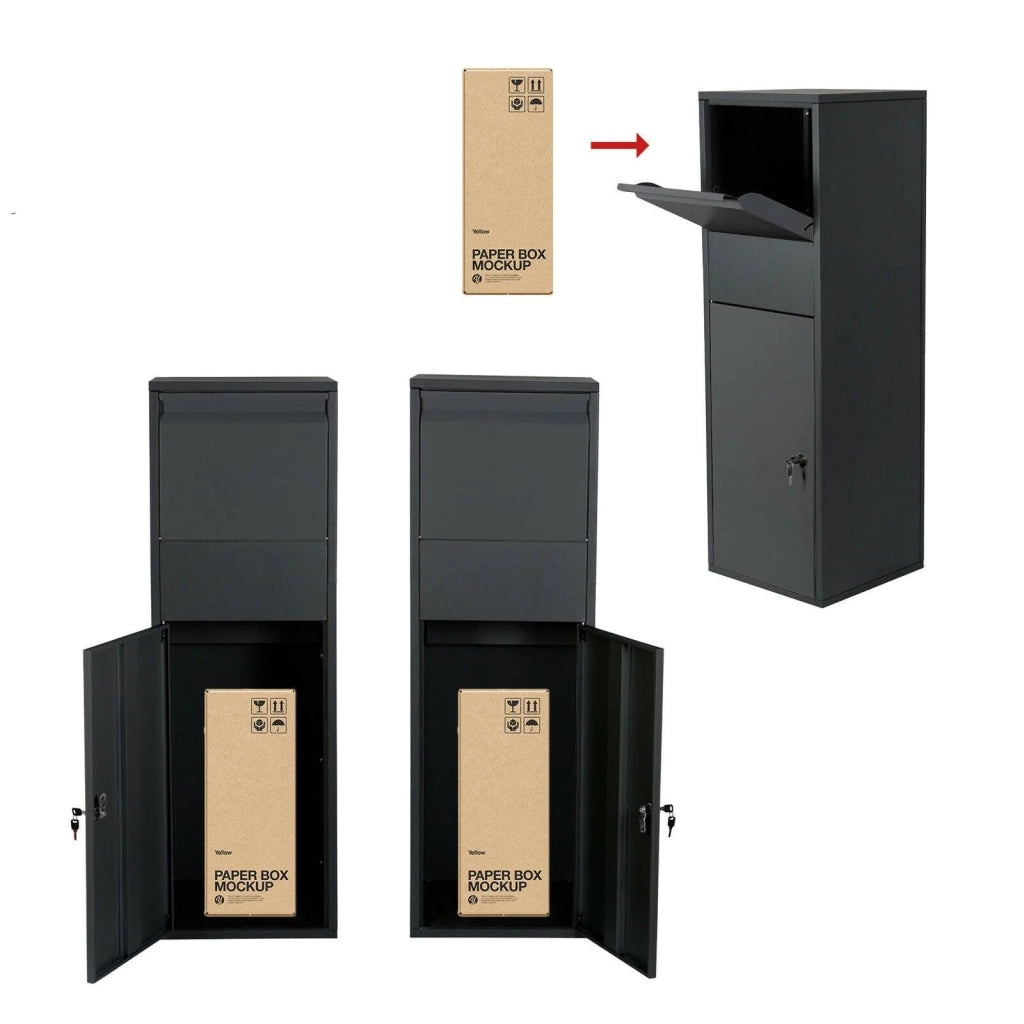 Cassetta postale/cassetta postale con serratura su supporto 46 ​​x 45 x 140 cm argento 16_0000113