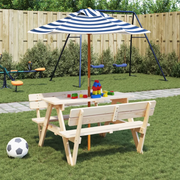 Ombrellone da Giardino per Bambini con Palo in Legno Ø120x140cm 4008990