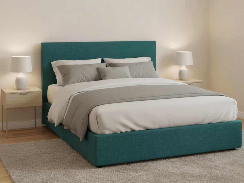 Redditch, Letto Piazza e Mezza Sfoderabile Made in Italy, Verde Petrolio