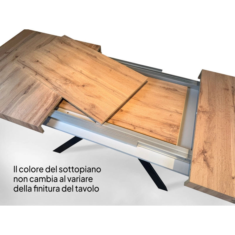 Tavolo allungabile 120/380x90 cm Volantis Premium telaio Multicolore 4/A - Cemento