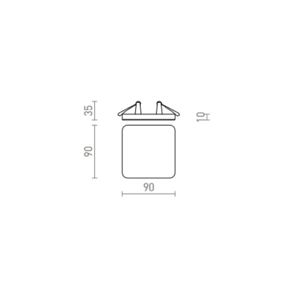 Lampada plafoniera BJORK SQ 9 da incasso bianco  230V LED 6W  3000K