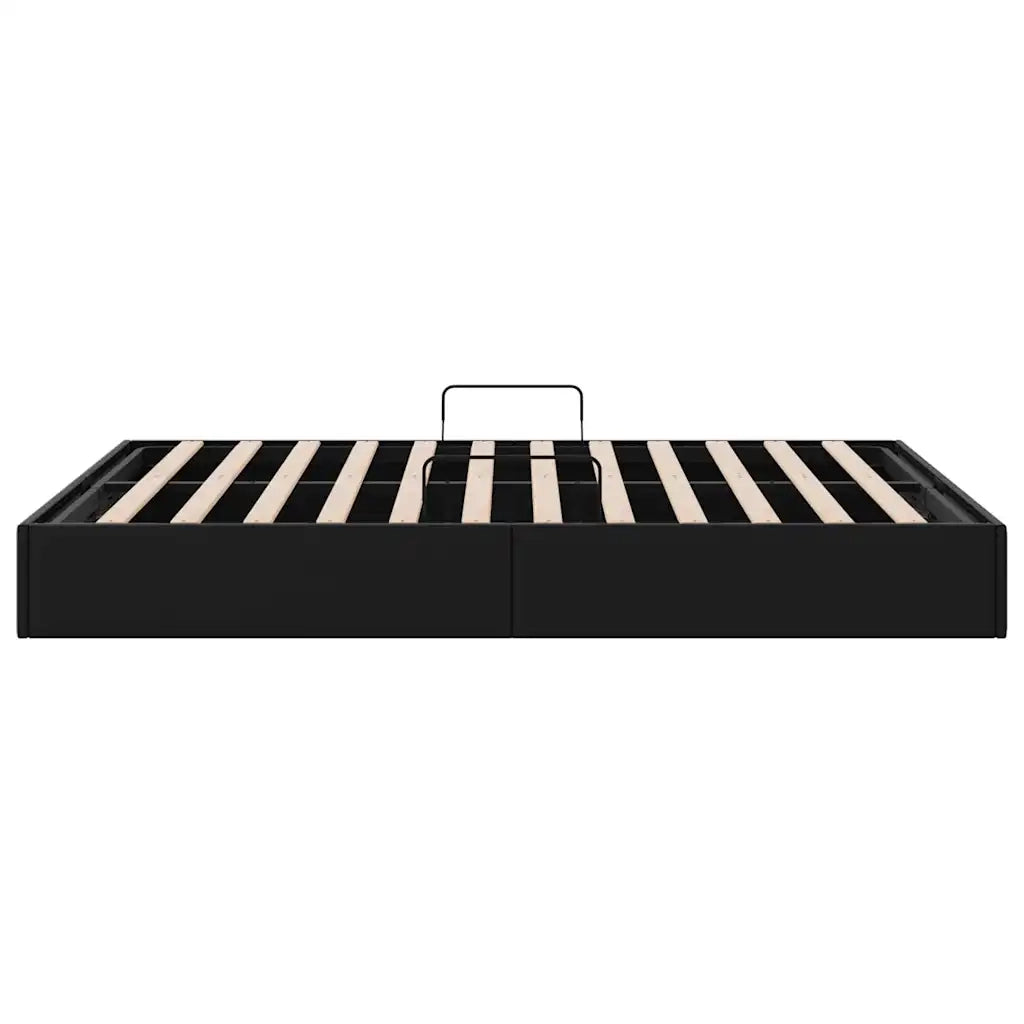 Letto con Contenitore Nero 153 x 203 cm Similpelle 3369974