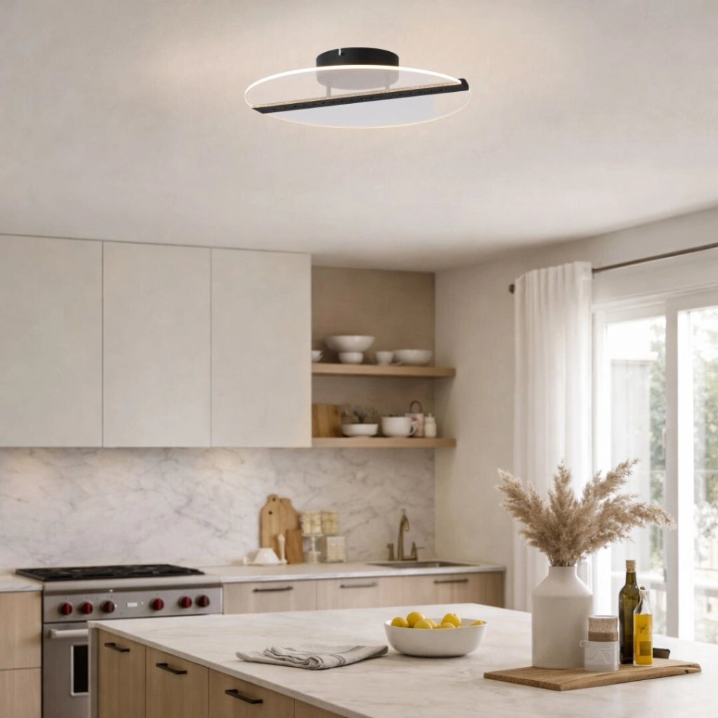 Plafoniera LED Norael 2 luci nera acrilico Rabalux