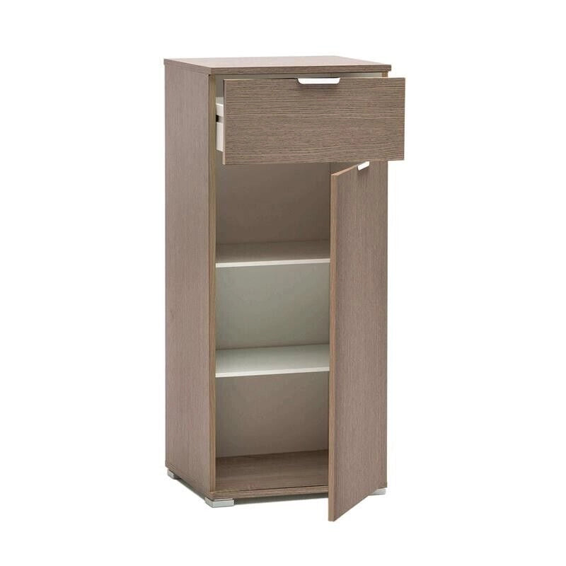 MOBILE ALTO CON ANTA E CASSETTO ROVERE GRIGIO 45 X 38 X H103 CM