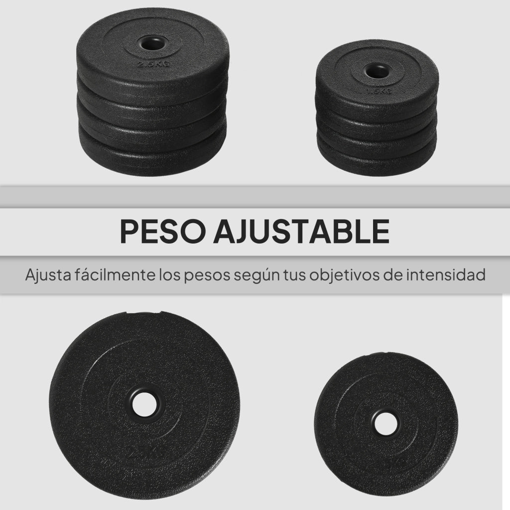 Set manubri regolabili 20kg ¨C zephmum ¨C disco 2.5/1.5kg asta 2kg