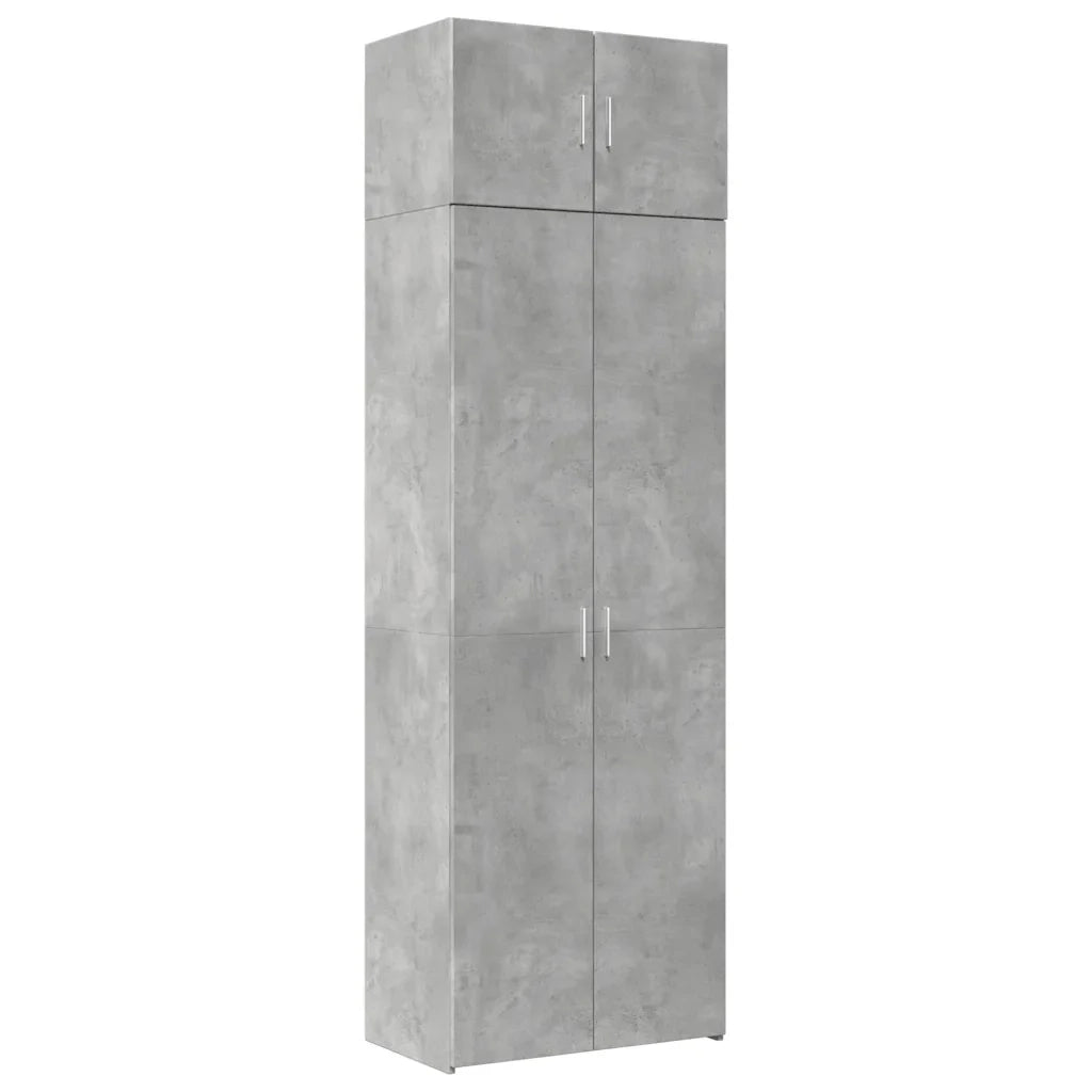 Mobile contenitore moderno a colonna 70 x 42,5 x 225 cm grande capacità legno composito grigio cemento 02_0055577