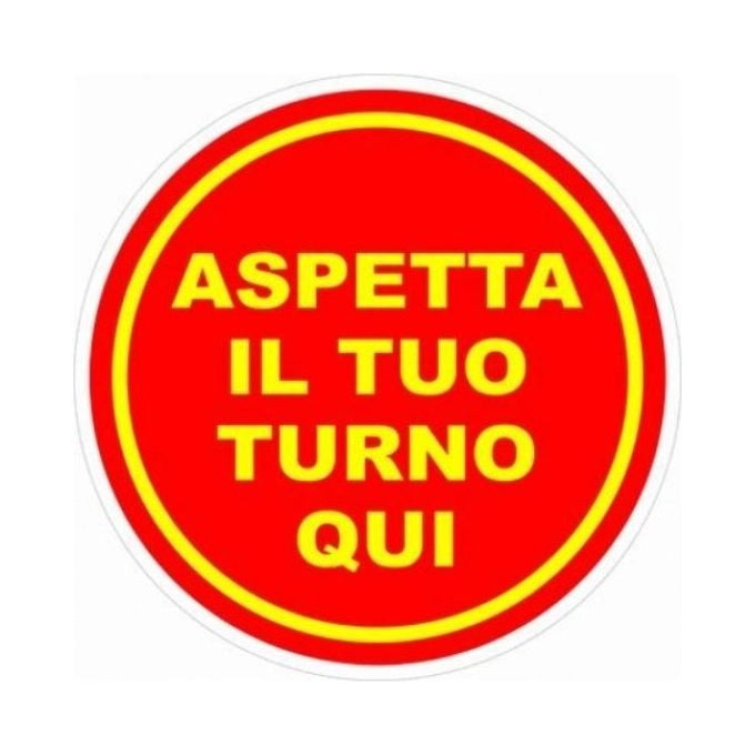 Vigor-Blinky Segnali Adesivi Calpestabili Aspetta il Tuo Turno Diametro 20cm
