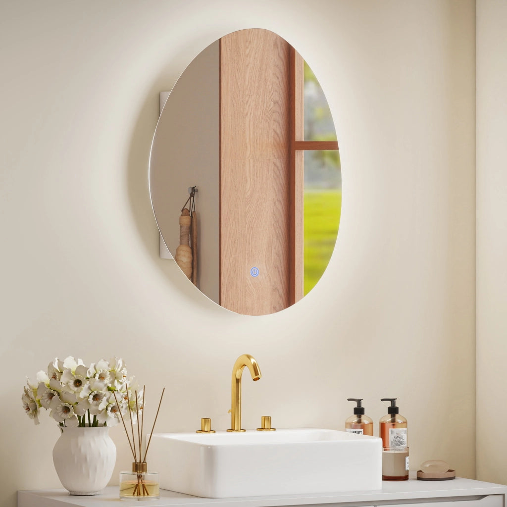 Mobile Bagno LED con Specchio Antiappannante ¨C Zephmum ¨C Bianco 60x30x
