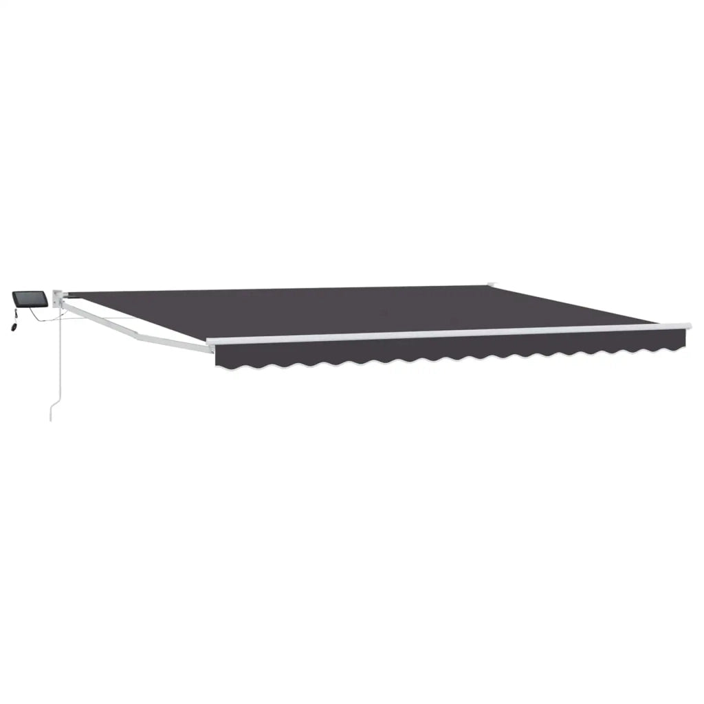 Tenda retrattile manuale con LED Antracite e Bianco 4 × 3 m