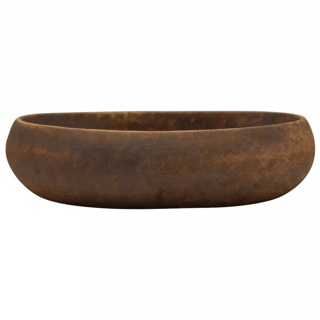 Lavabo da Appoggio Marrone Ovale 59x40x15 cm Ceramica CFW1009248