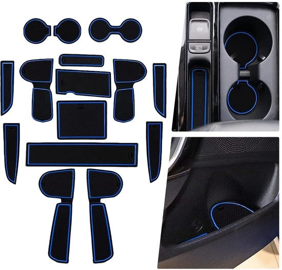 Materassini in gomma per prevenzione scivolamento compatibili con Kia Ceed GT Proceed GT 2018-2024 / XCeed GT 2020-2024, materassini in gomma per auto, materassini antislip, scatola di stoccaggio per materassini antislip