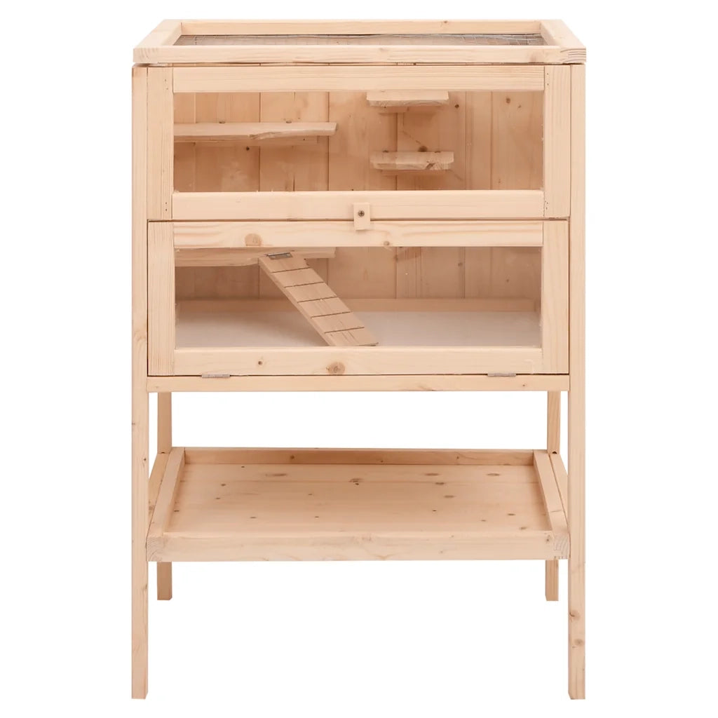 Gabbia per criceti 55x40x80 cm in legno massello di abete 172382