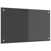 Paraschizzi moderno per cucina 70 x 40 cm resistente al calore facile da installare stile elegante vetro temperato grigio scuro 02_0058447
