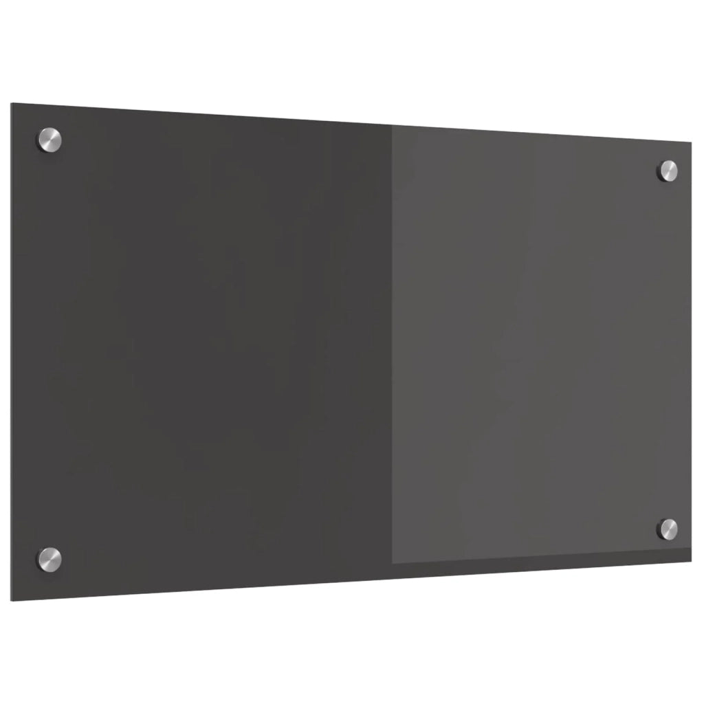 Paraschizzi moderno per cucina 70 x 40 cm resistente al calore facile da installare stile elegante vetro temperato grigio scuro 02_0058447