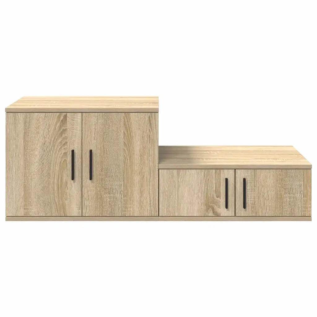 Mobile contenitore moderno per soggiorno/sala da pranzo 118 x 41 x 40 cm 2 ripiani in resistente legno di rovere Sonoma 02_0052112